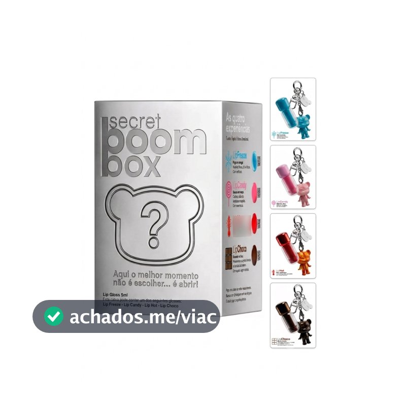 Gloss Labial Ursinho Chaveiro Colecionável Secret Boom Box