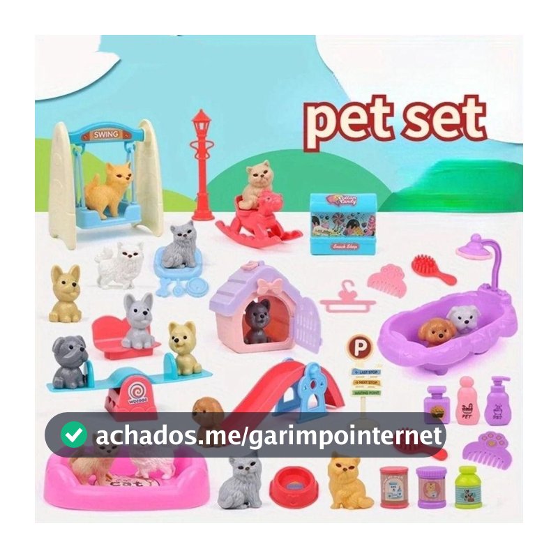 Kit Pet Veterinária Vida Dos Pets Brinquedo Infantil Crianças Miniatura Cor Aleatorio