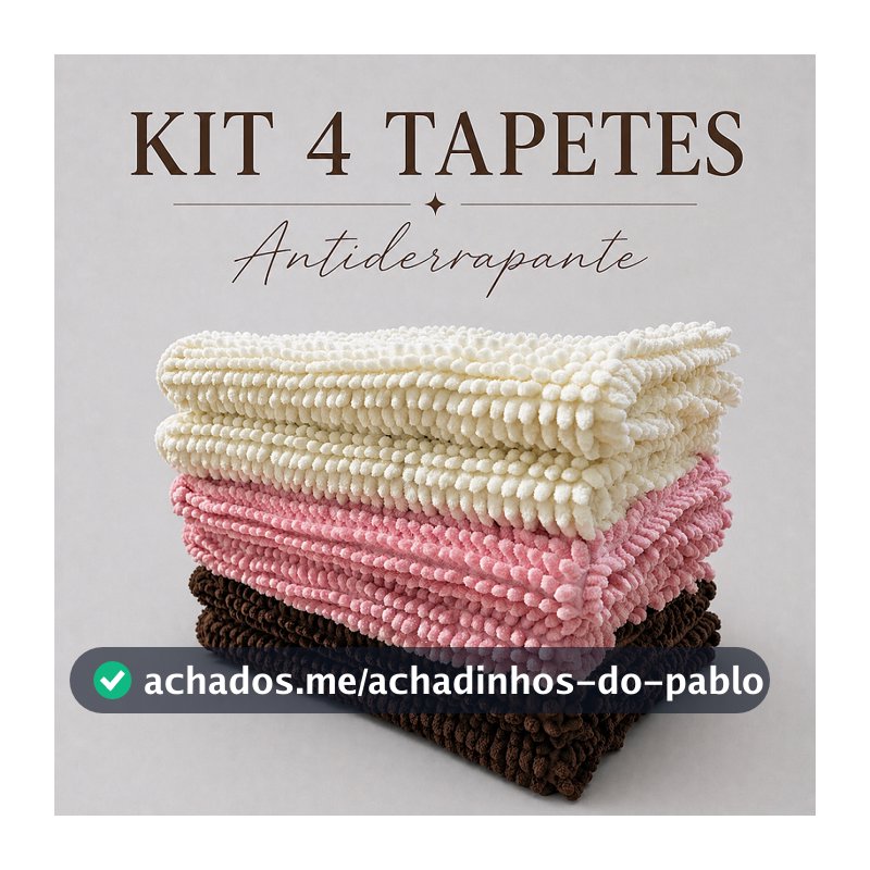 Kit Jogo Tapete de Banheiro Antiderrapante 58x38cm Tapete Bolinha Macarrão Microfibra Absorvente
