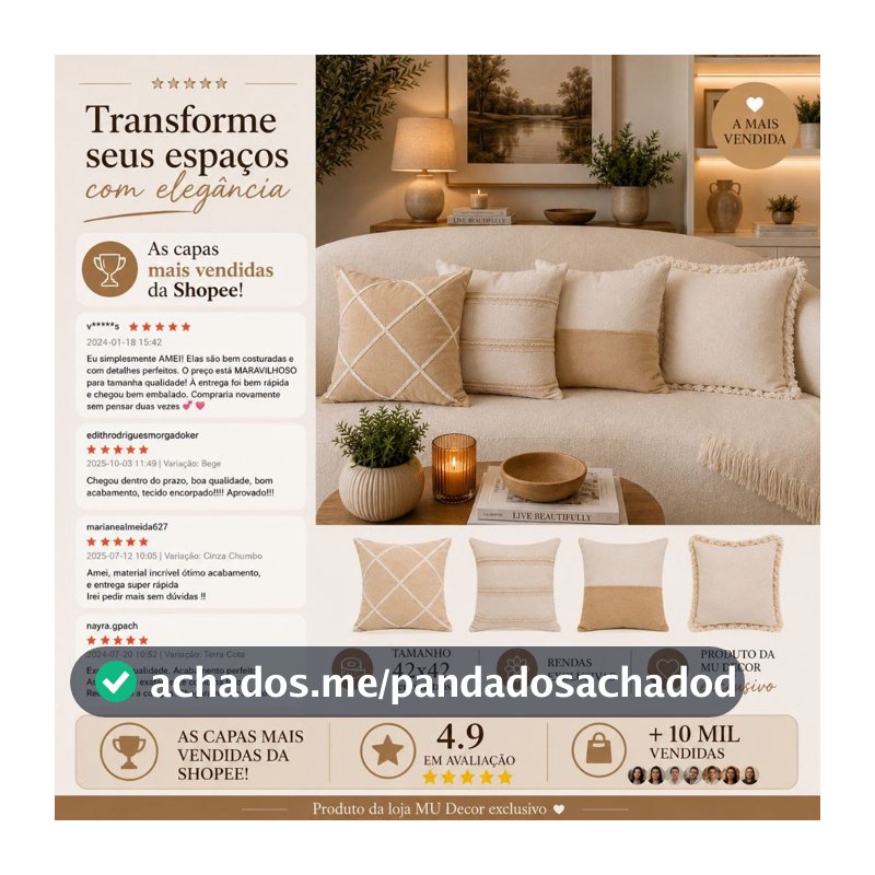 Kit 4 Capas De Almofada Estilo Boho Chic Rustico Decorativas