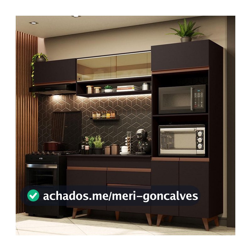 Armário de Cozinha Completa Reims Madesa 260cm Reims Madesa 07
