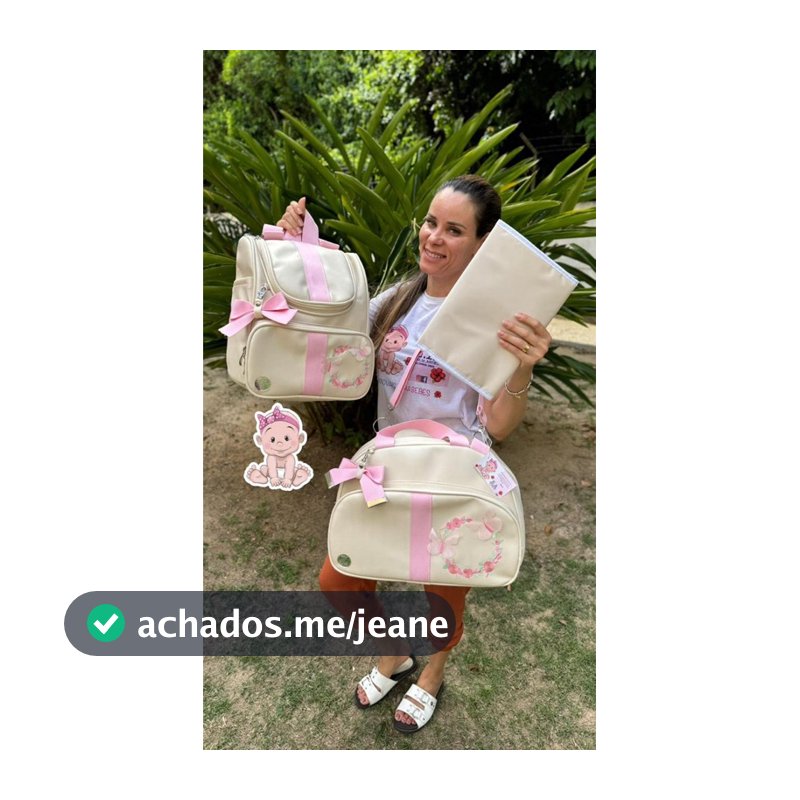 kit bolsa maternidade 3 peças Safari/ borboletas/ trocador / térmica / impermeável / luxo / material