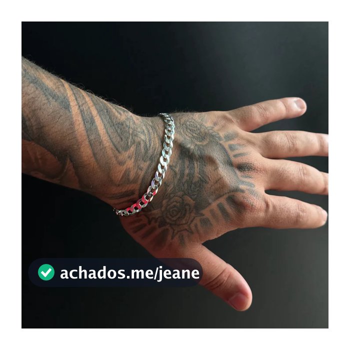 Pulseira Grumet 7 mm a Prata Legitima 925 Antialérgico Fecho Italiano 21 cm