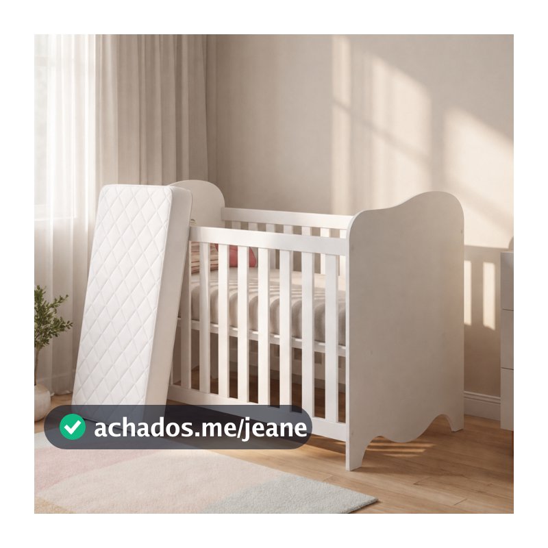 Berço Cama Mini Infantil Com Colchão Incluso Multifuncional 2 Em 1 Grade Segurança Compacto 110x60cm
