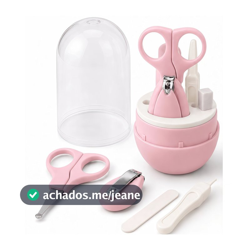 Kit Higiene Infantil 4 em 1 com Estojo Portátil, Leve e Organizado, Ideal para Viagem e Passeio com o Bebê.
