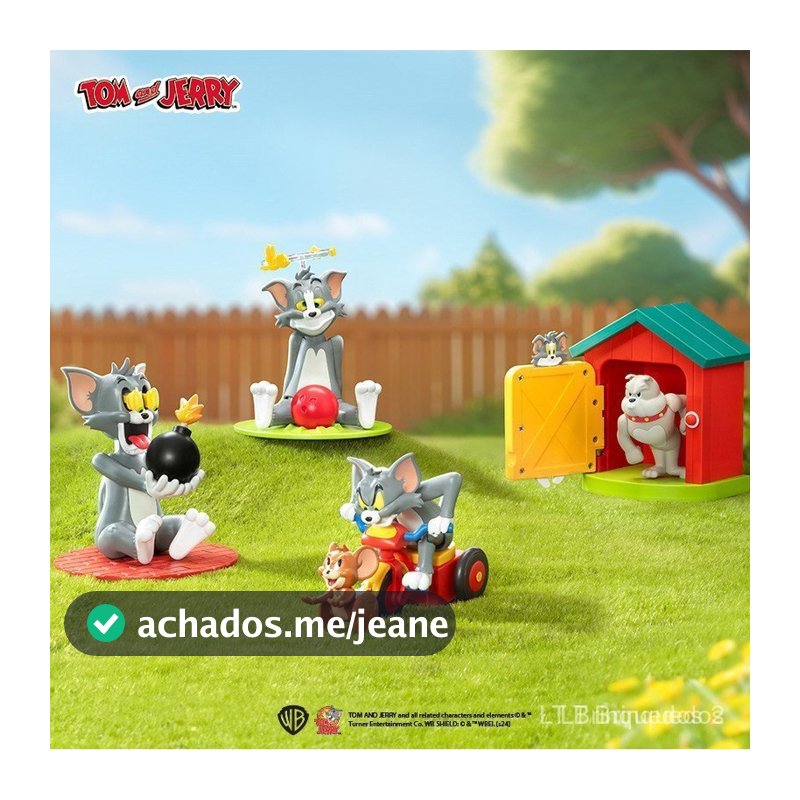 TOM e JERRY, Tom o gato azarado e o rato, caixa surpresa, brinquedo mecânico móvel, presente.
