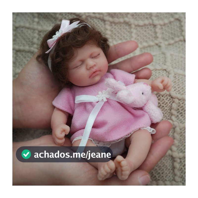 Boneca Bebê Reborn 20cm Silicone Sólido Suave Menina Original BRASTOY