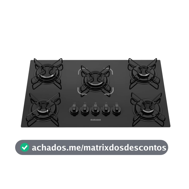 Cooktop Itatiaia Essencial 5 Bocas Preto – Bivolt 127V/220V com Acendimento Automático