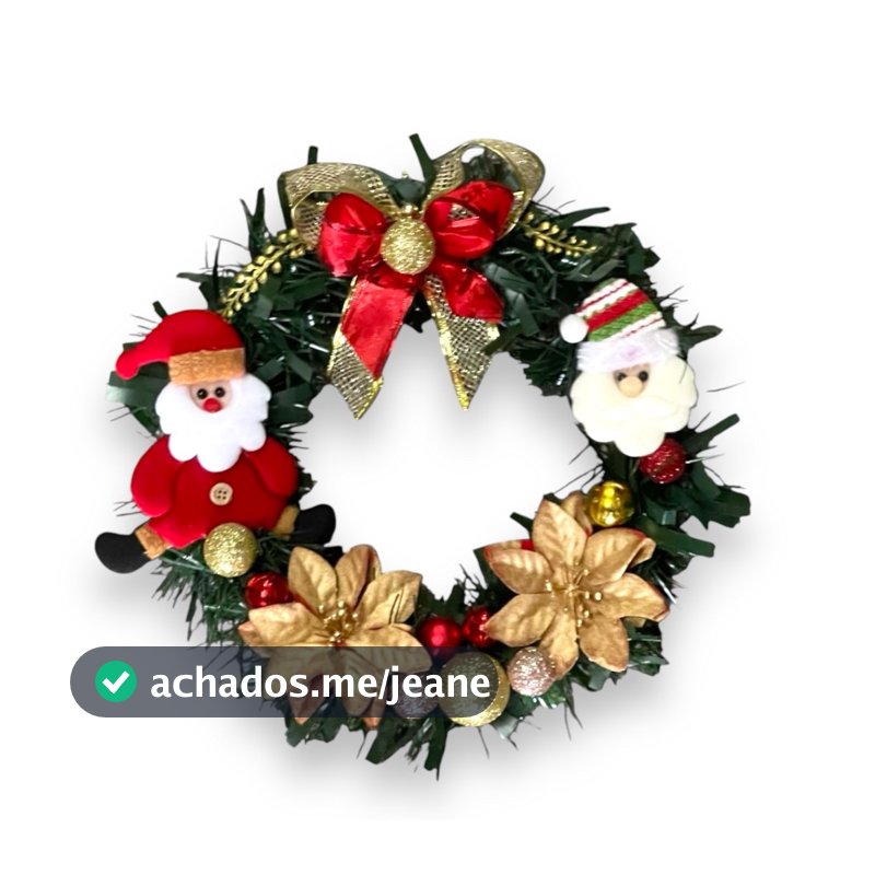 Guirlanda De Natal Decorada Enfeite De Porta Natal Decoração Natal Guirlanda Natalina 30cm