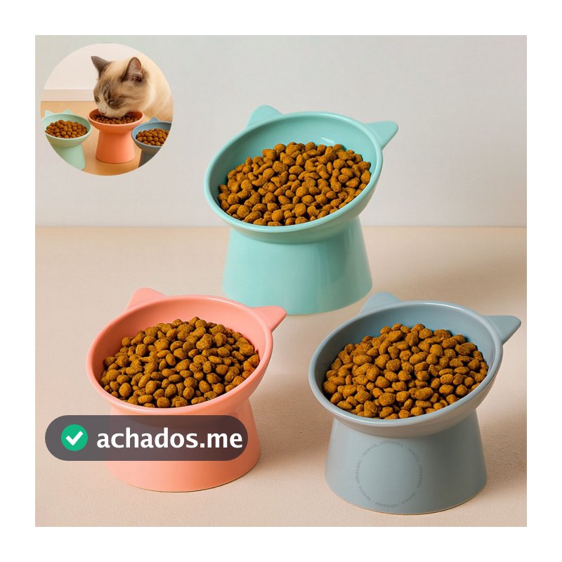 Comedouro Bebedouro Elevado Anti Engasgo Tigela Pet Gato Cachorro Unidades ou Kit