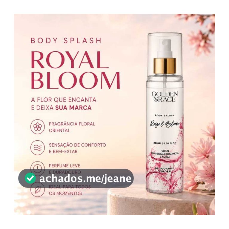 Body Splash Royal Bloom – Golden & Grace - Body Splash Feminino - 200ML