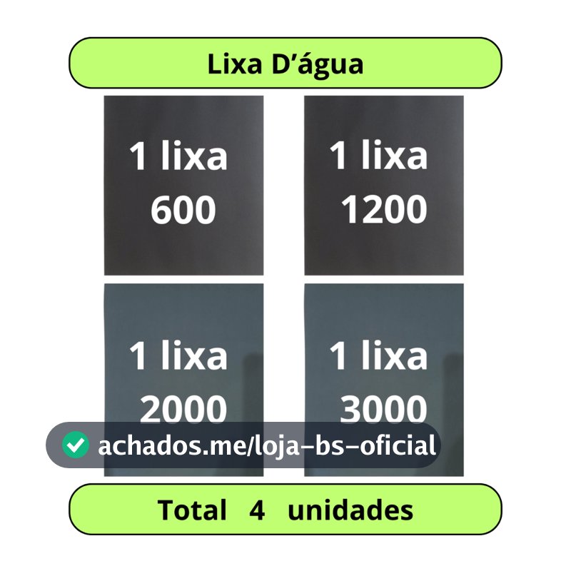 Lixa 600 1200 2000 3000 Kit 1 / 2 Folhas Grão D'água Polimento Lixamento D'água Plástico Metal Farol