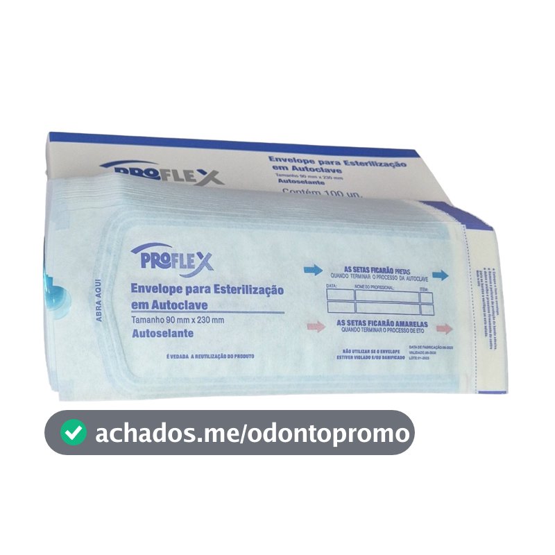 Envelope Auto selante esterilização 50 unidades autoclave