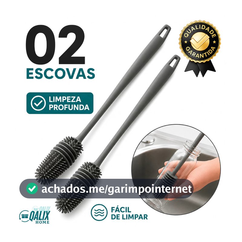 Escovas Silicone para Lavar Garrafas Mamadeiras Copos Taça Louça Flexível