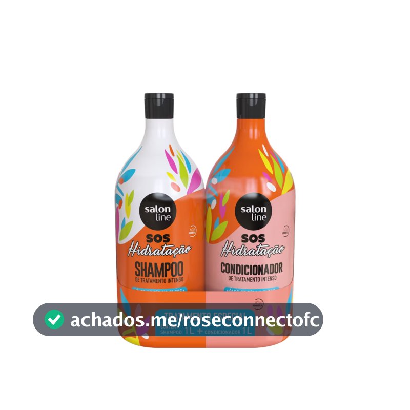 Kit S.O.S Hidratação Óleo de Rícino Shampoo e Condicionador Litrão Salon Line