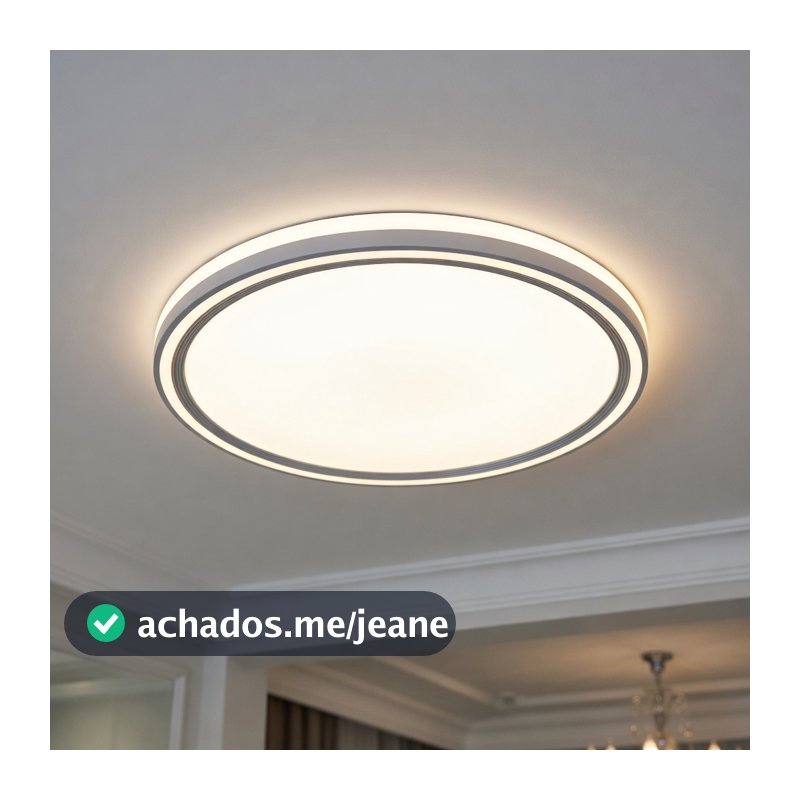 Hevvy Plafon Luminária de Teto Genova Redondo 30cm 20W 3 Temperaturas Cor Multitemperatura Bivolt Quarto Banheiro Sala