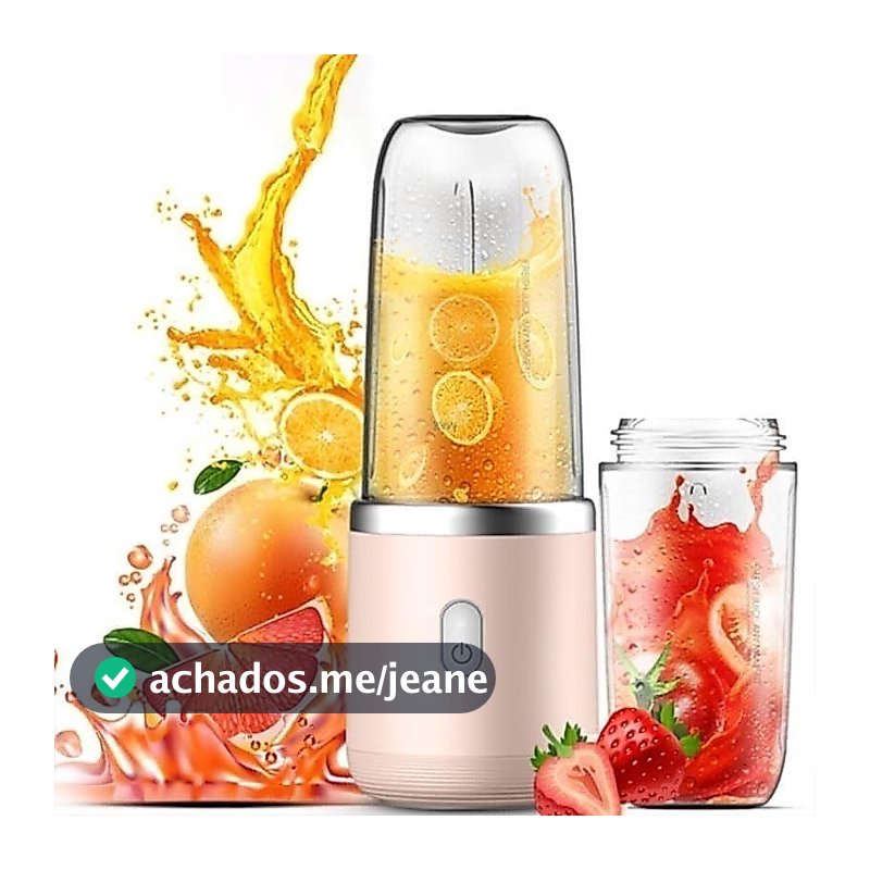 Liquidificador Portátil 400ML 6 Lâminas Espremedor Elétrico de Alimentos e Bebidas