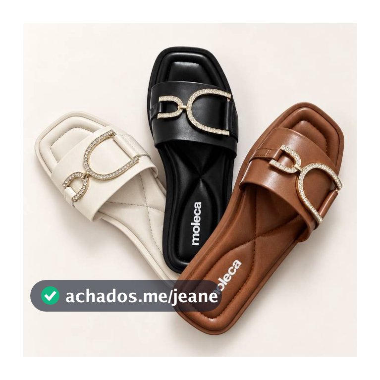 Sandália Feminina moleca confortável com strass lançamento original confortável papete tamanco