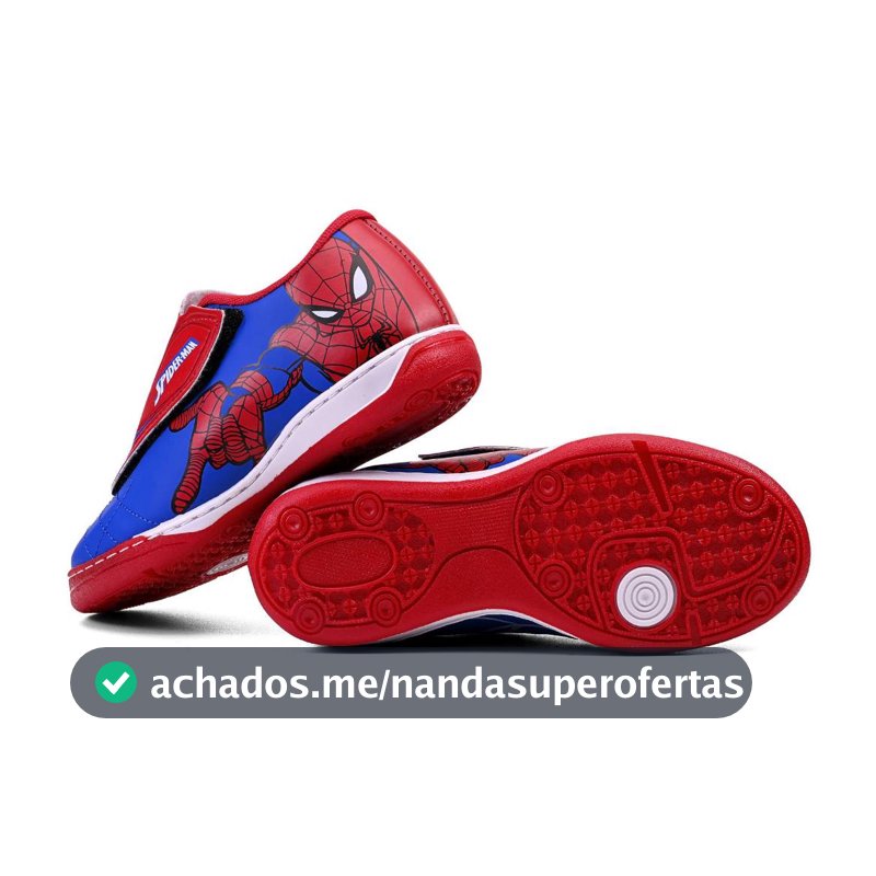 Tênis Futsal Infantil Estampa Super-Herói com Velcro Menino Quadra 26 ao 33