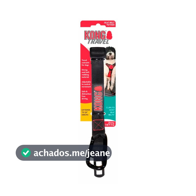 Cinto de Segurança Carro Para Cães Kong Travel Seat Belt Tether
