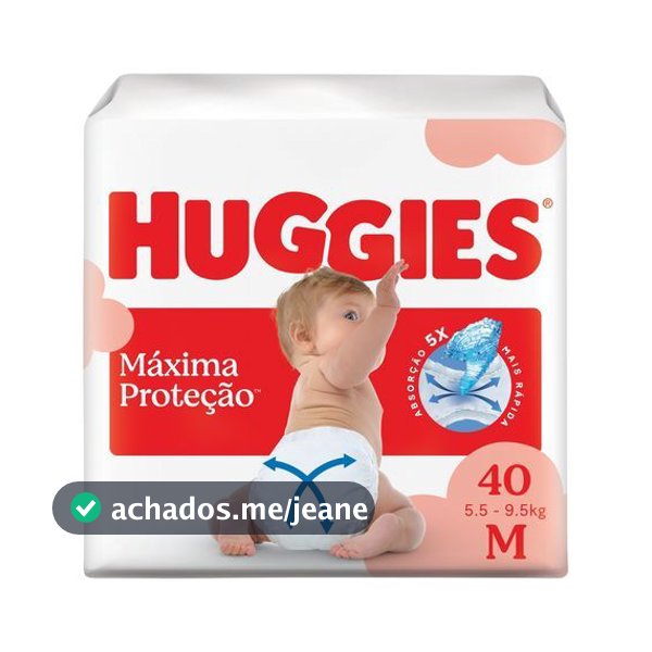 Fralda Descartável Huggies Máxima Proteção M - 40 Un