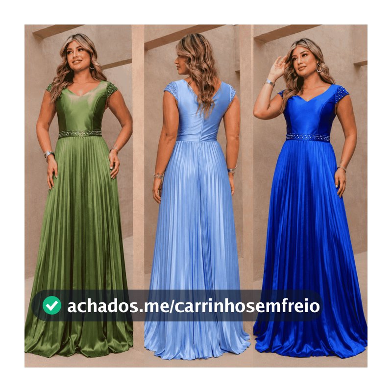 Vestido de Festa Feminino Longo Casamento Madrinha Malha Cetim