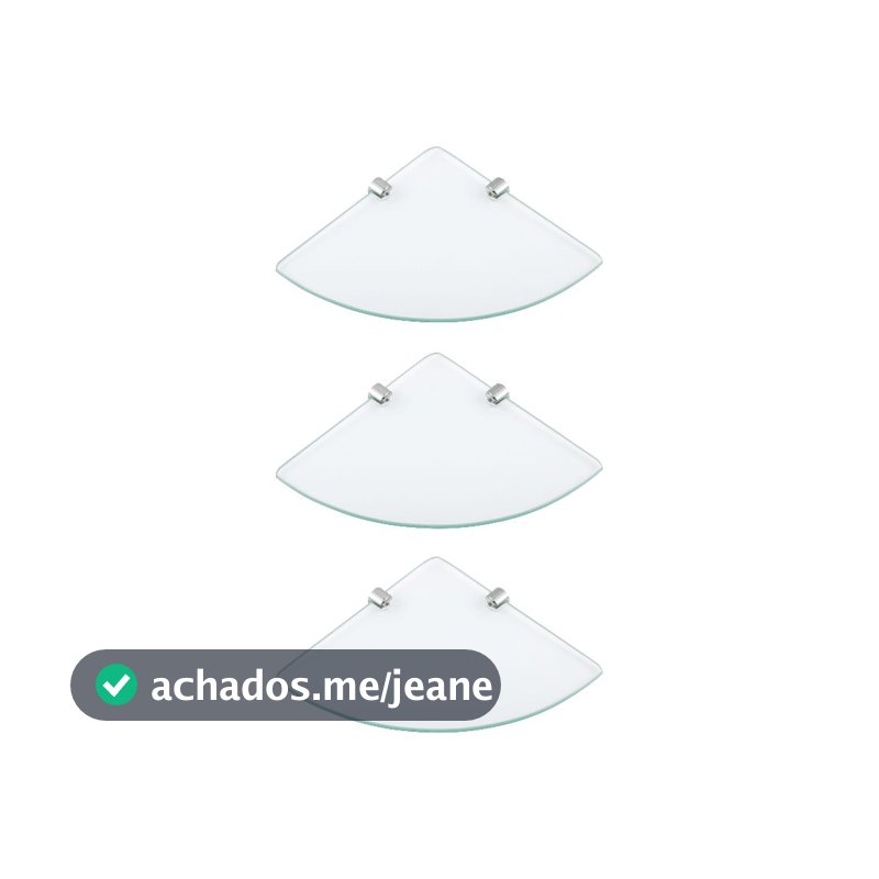 Kit 3 Prateleira Vidro Canto Para Banheiro Organizador Box