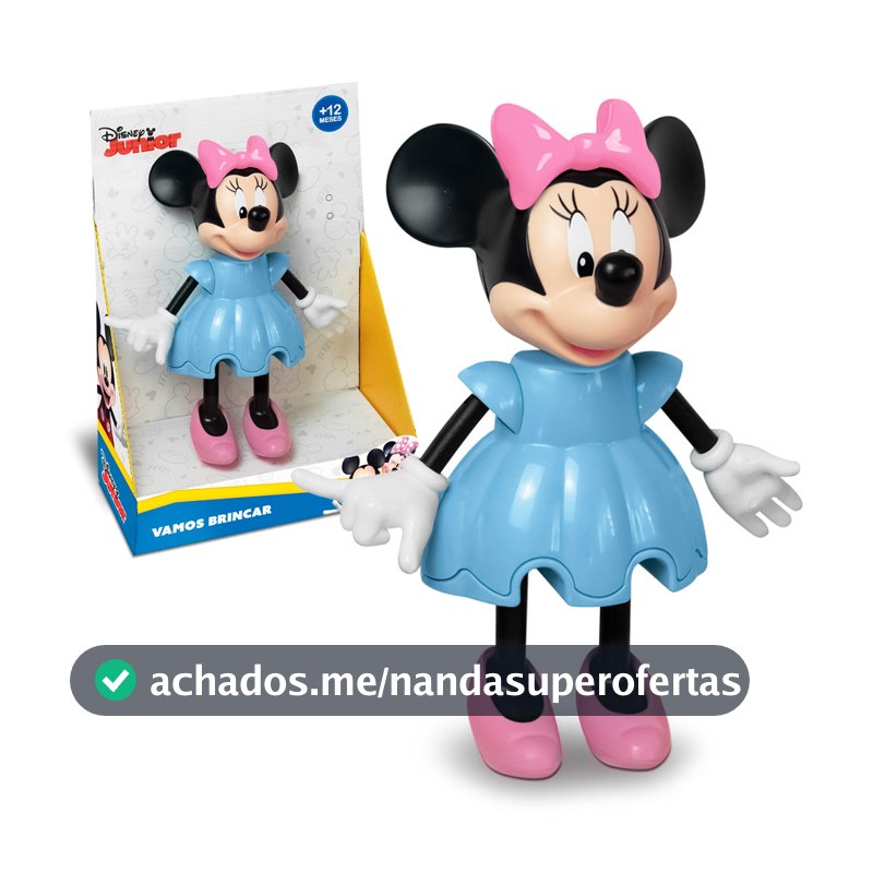 Boneca Minnie Mouse Vamos Brincar Brinquedo Colecionável Articulado 1292 - Elka