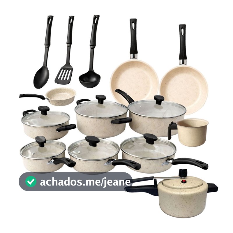 Jogo de Panelas 13 Peças Panela de Pressão 2L Conjunto Teflon Antiaderente Frigideira Caçarola