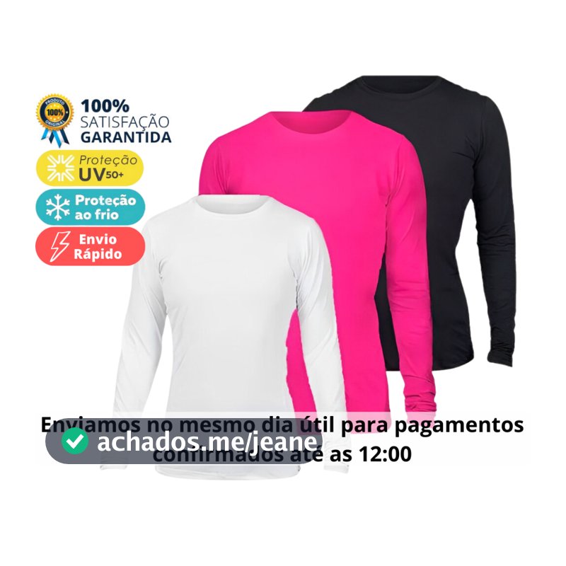 Camiseta feminina Segunda Pele Térmica Manga Longa com Proteção UV
