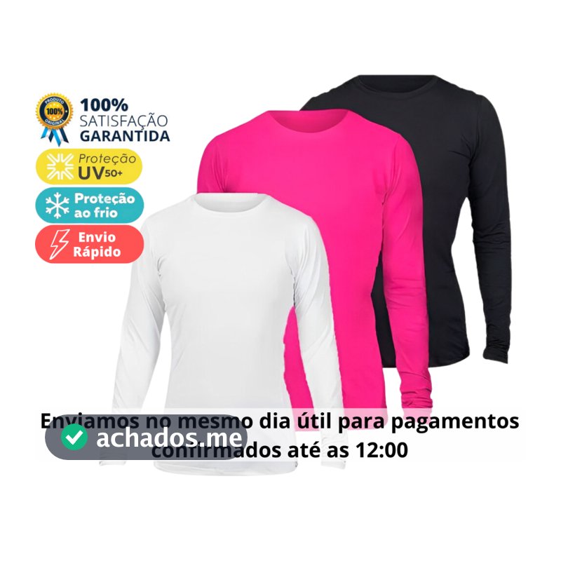 Camiseta feminina Segunda Pele Térmica Manga Longa com Proteção UV