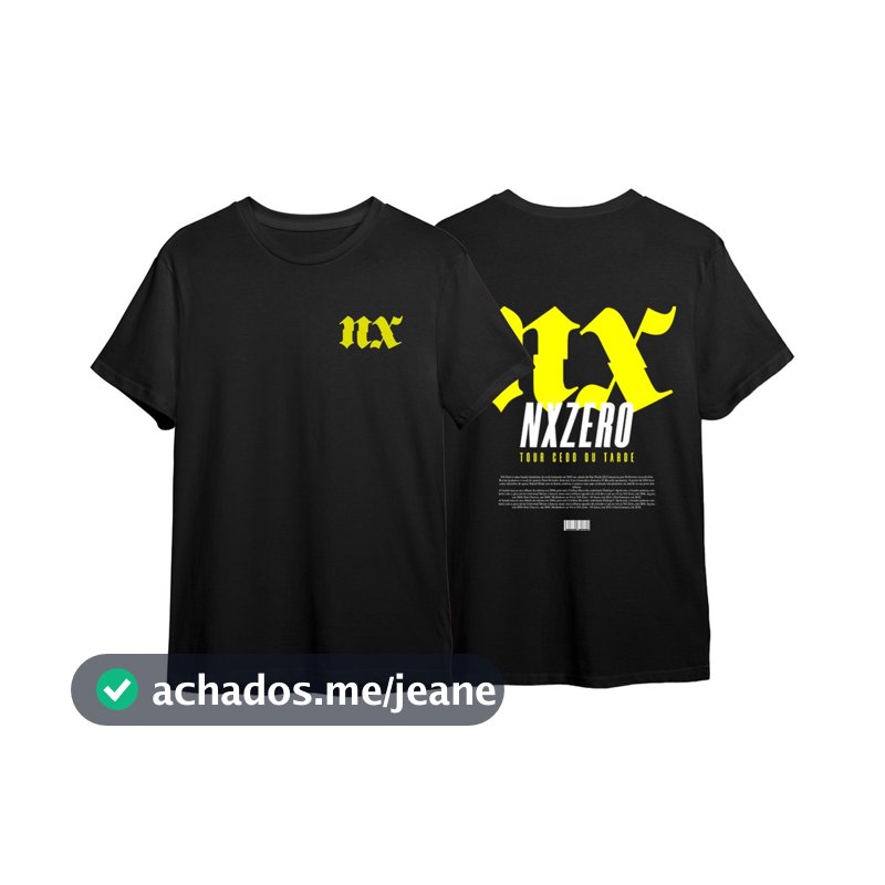 Camiseta Nx Zero Tour Cedo Ou Tarde Frente E Costas Unissex 100% Algodão Alta Qualidade