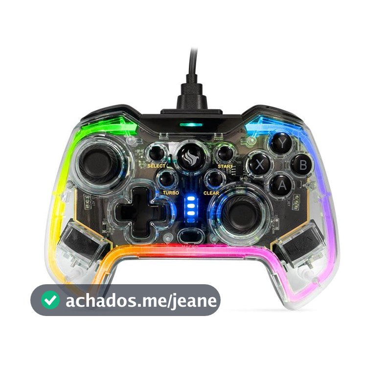 Controle Pichau Glower X1, PC/Switch/PS3/ Android, Transparente, PG-GLWX-BL01