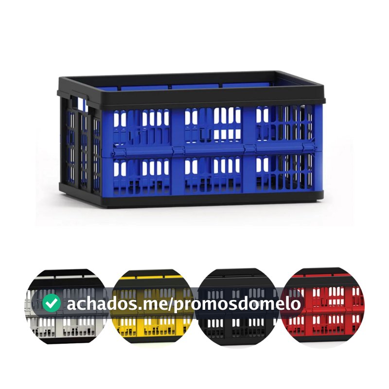 Caixa Organizadora Dobrável Multiuso Cesto 45 Litros Empilhável Grande 5 Cores
