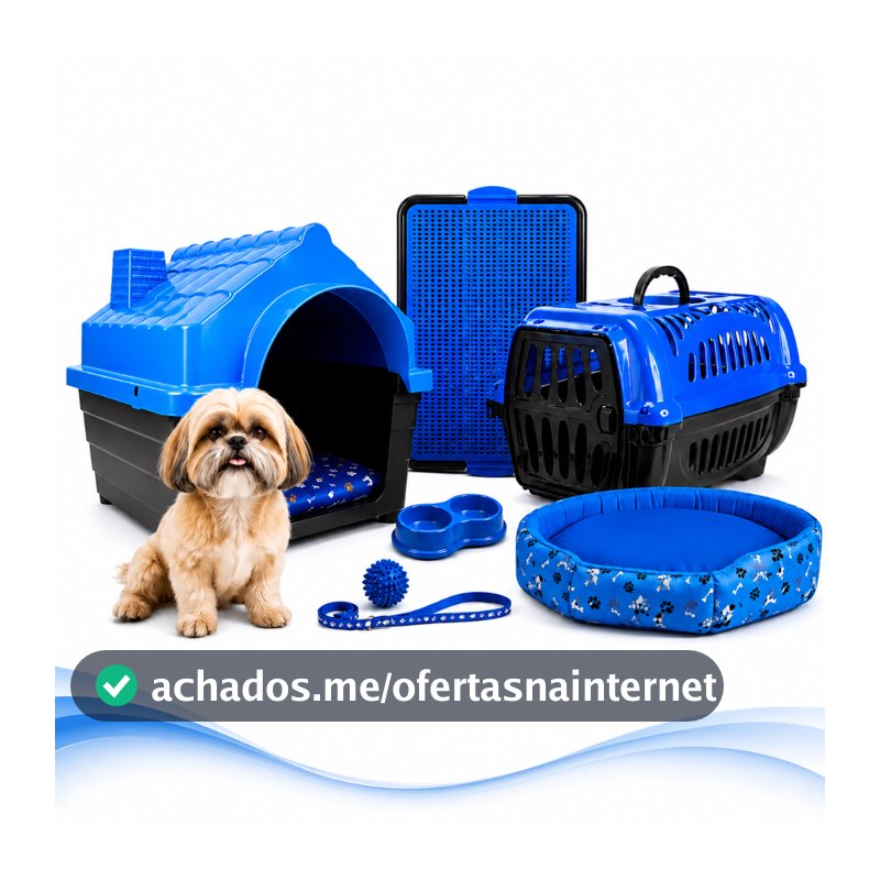 Kit Cachorro Completo Raças Pequenas Gatos Casinha Caixa de Transporte Caminha Milao Europa