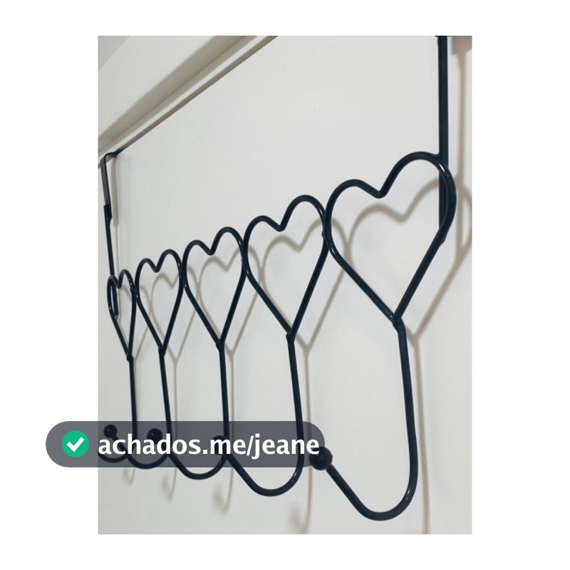 Cabide de Porta 5 ganchos formato Coração.