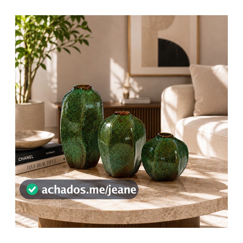 Kit 3 Vasos Orgânicos Modernos Para Decoração Sofisticada