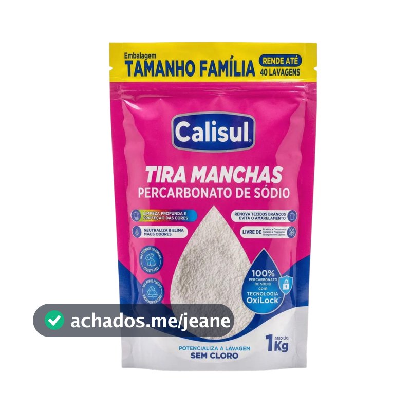 CALISUL PERCARBONATO DE SÓDIO 100% Pureza total - Tira Manchas Natural