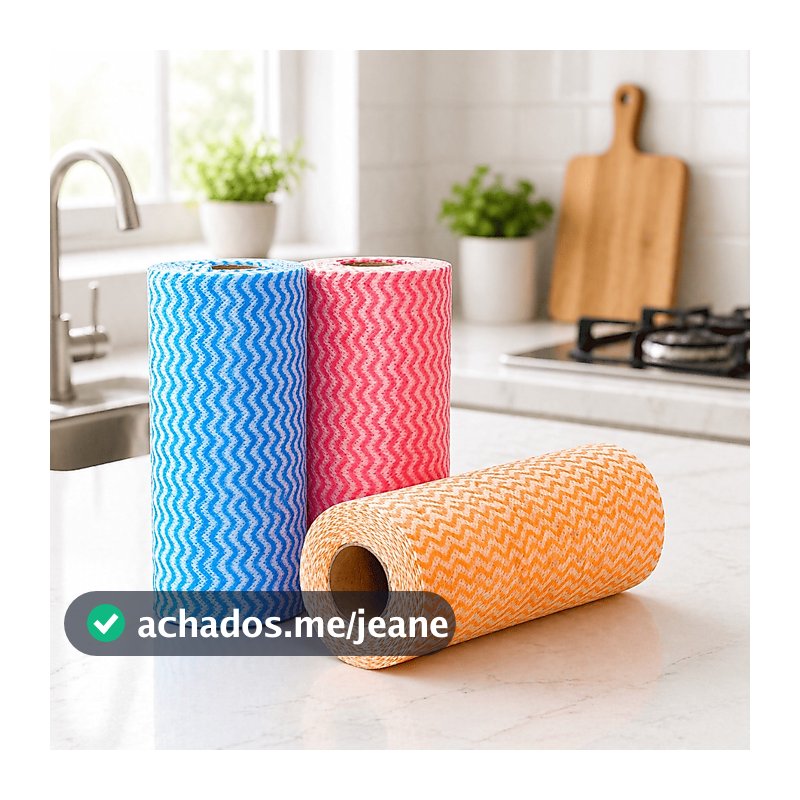 Kit Panos Multiuso Para Cozinha 1 Rolo com 50 Panos Antibactérianos
