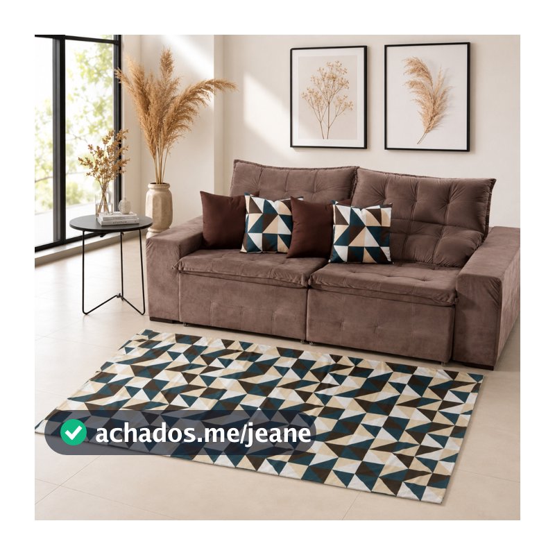 Kit Tapete Sala 2m X 1,40m / 1m X 1,40m + 04 Capas Para Almofada Casa