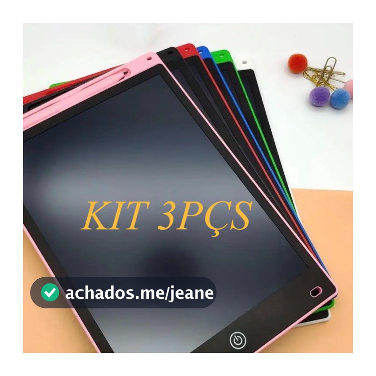 Kit 3 Lousa Mágica 8.5 Polegadas Tela Lcd Tablet Infantil De Escrever E Desenhar