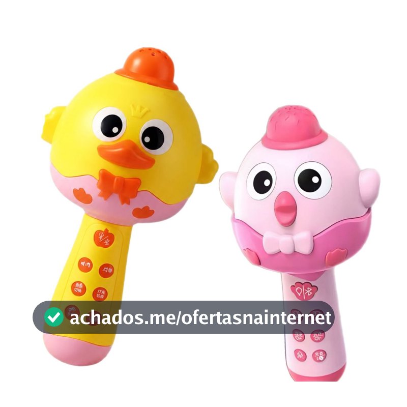 Microfone Infantil Com Luz Pintinho Microfone Karaokê Sem Fio Com Luzes E Sons