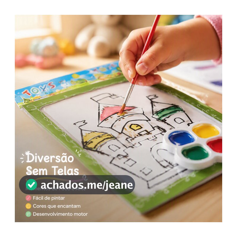 Kit Cartão de Pintura Aquarela Infantil com Tinta e Pincel, Atividade DIY Educativo