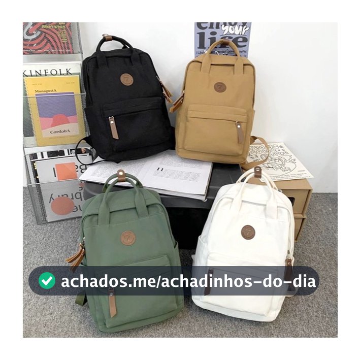 Mochila Escolar Casual de Lona Impermeável — Design Simples, Grande Capacidade e Estilo Versátil