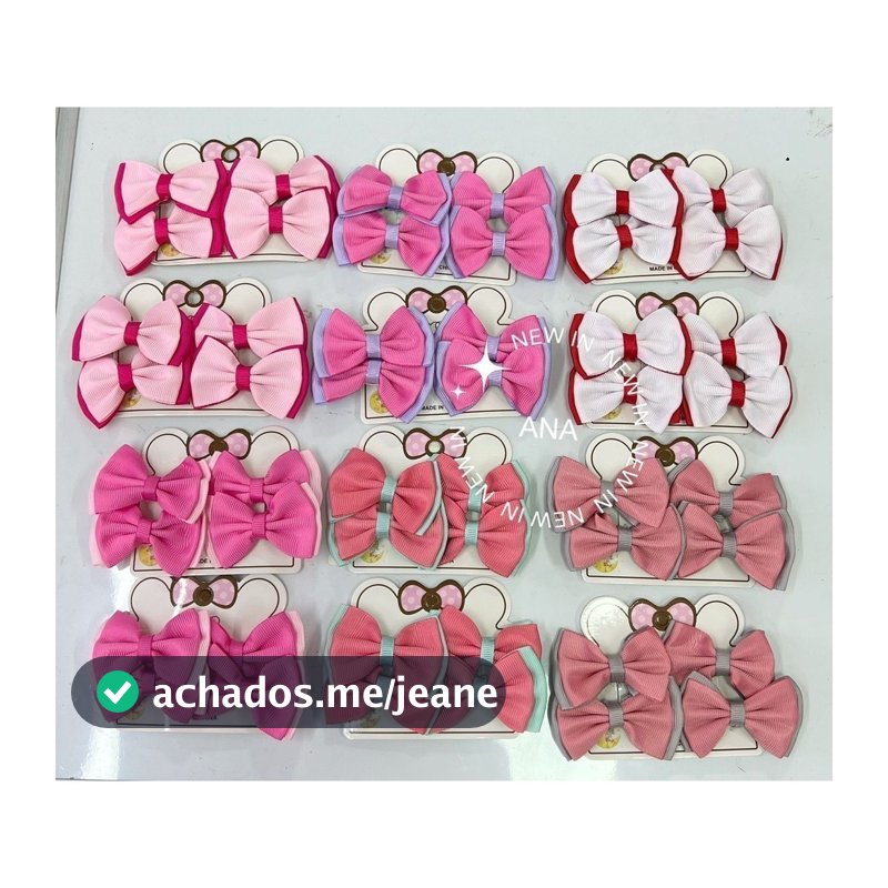 ANA 1108 Conjunto com 48 unidades Laço para Cabelo Infantil bico pato 5.5 cm