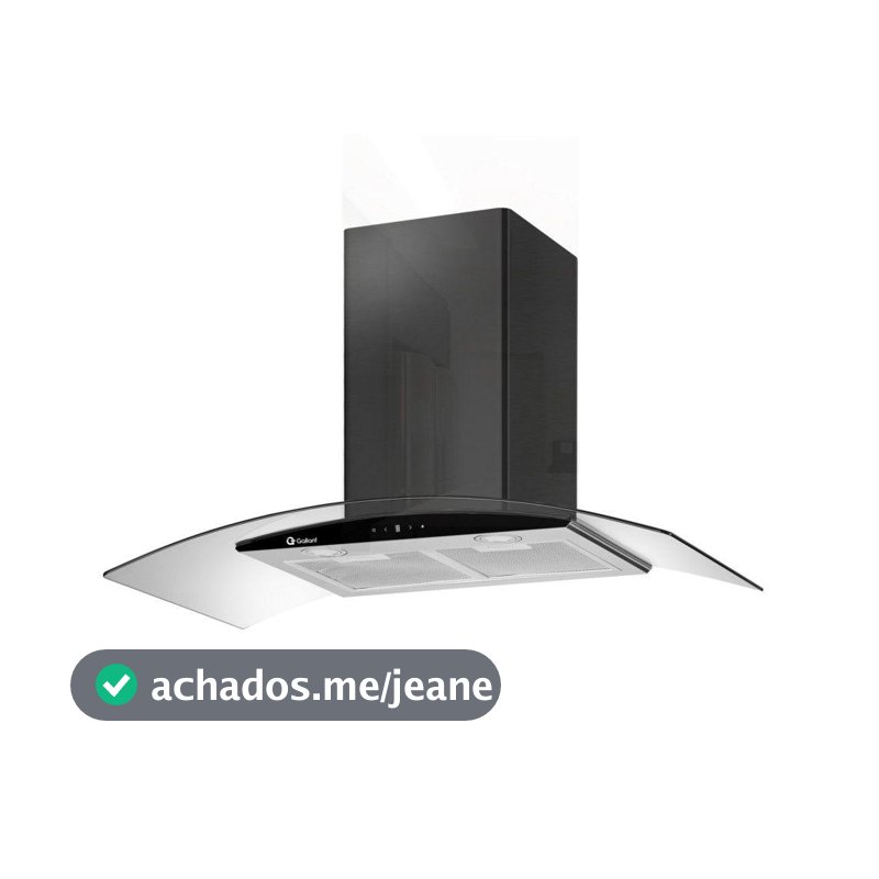 Coifa Parede Gallant Milano Vidro Curvo Preta 90cm 127V
