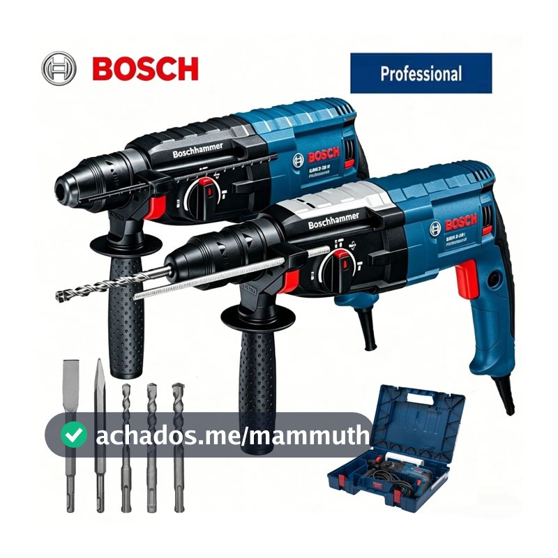 Martelete Rompedor Bosch 127V 1500W Martelete Profissional Furadeira de Impacto Brocas SDS Plus