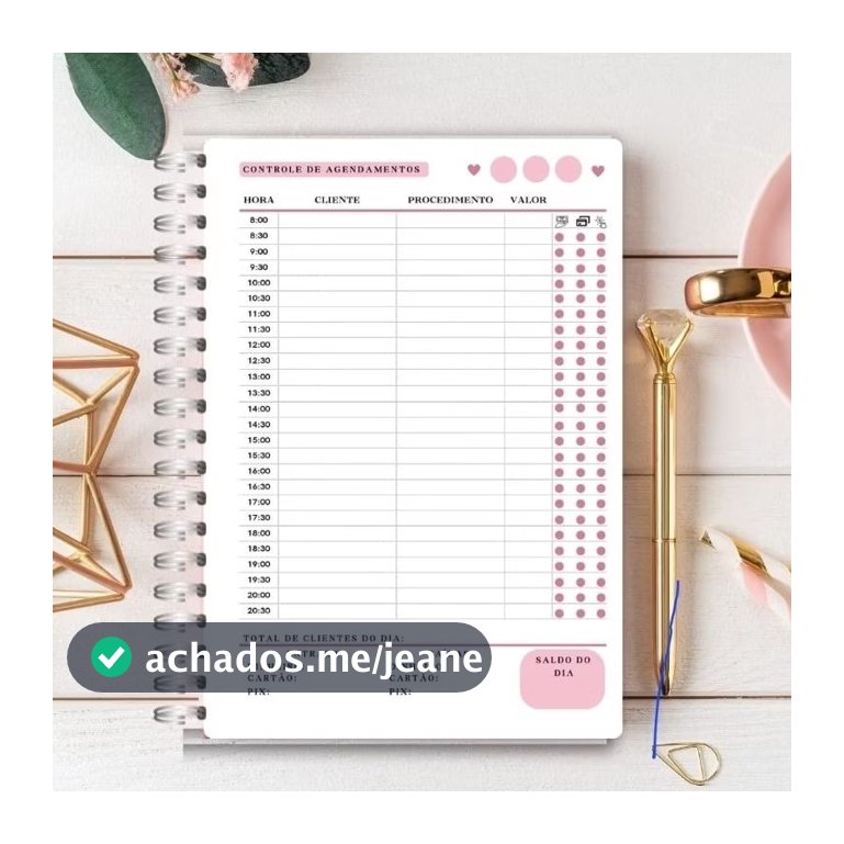 Agenda para agendamento de clientes com páginas não datada