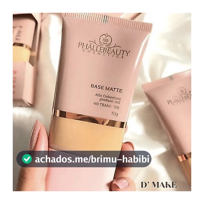 Base Maquiagem Alta Cobertura Phallebeauty Longa duração e Resistente à água todos os tipos de Pele