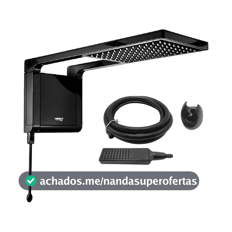 Chuveiro Elétrico De Parede Lorenzetti Acqua Ultra Storm Preto 220V ou 127V